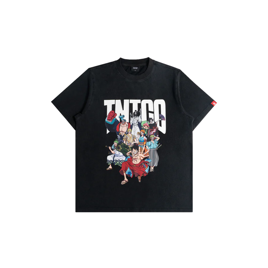 TNTCO x OnePiece Stoned Wash OP Tee Black !