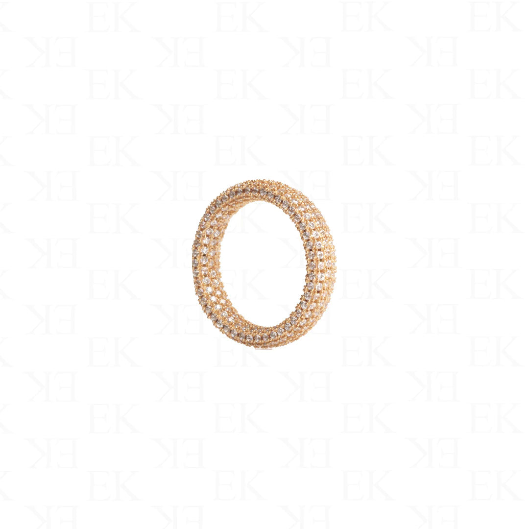 EK | Full Link Iced Out Ring Gold