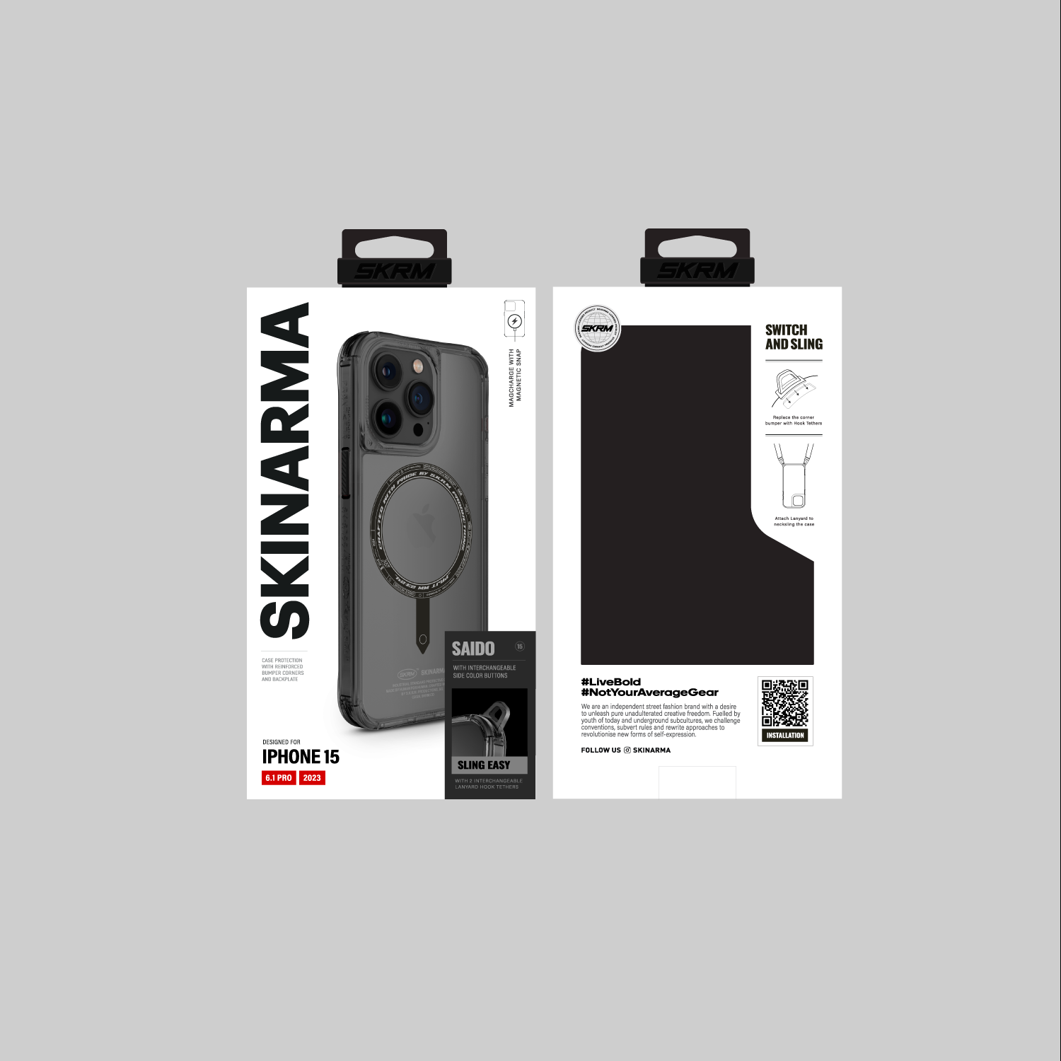 Skinarma | iPhone 15/15 Plus/15 Pro/15 Pro Max Saido Mag-Charge Black