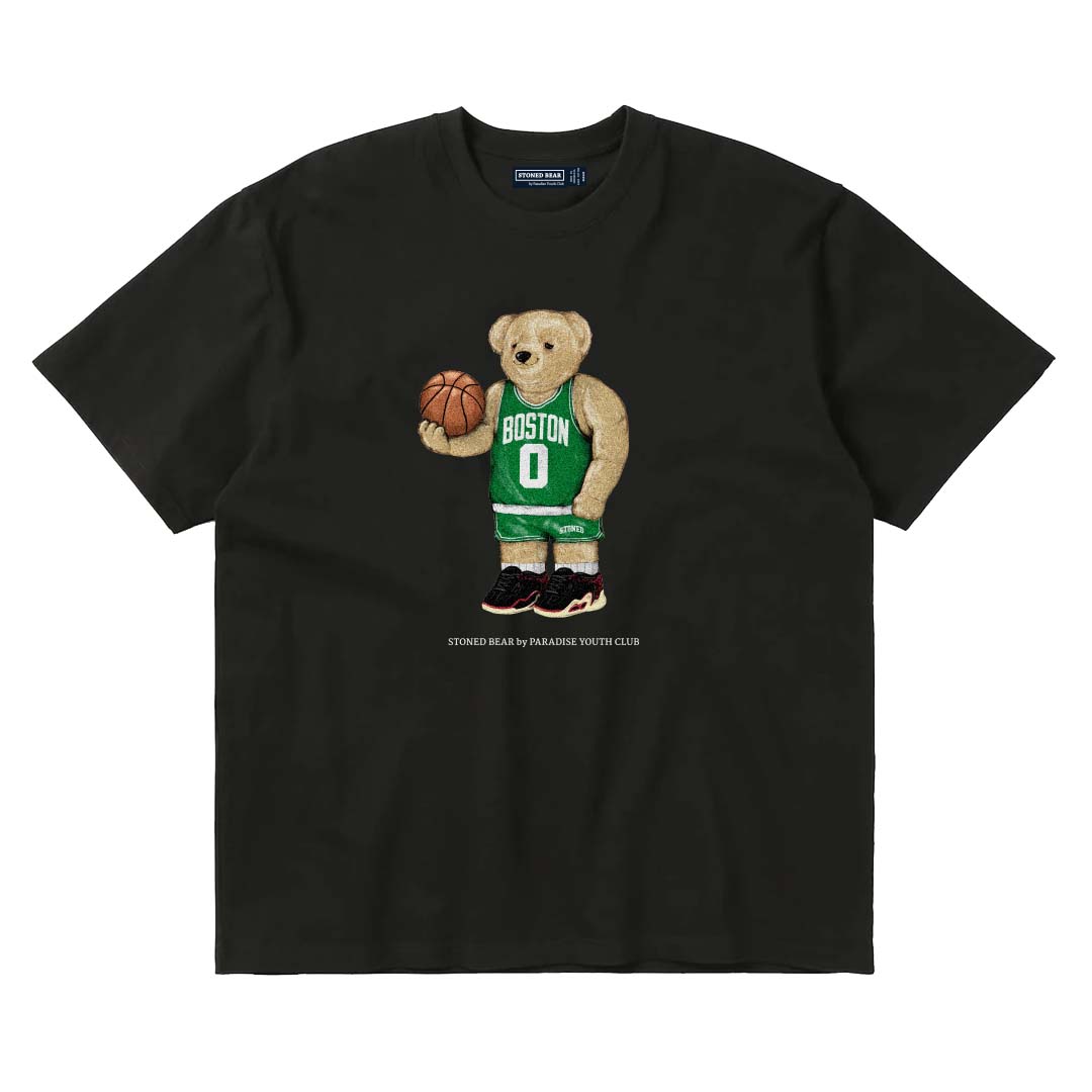 PYC | Stoned Bear Basketball Boston Tee Black