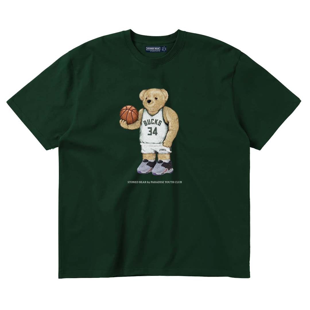 PYC | Stoned Bear Basketball Milwaukee Tee Green !