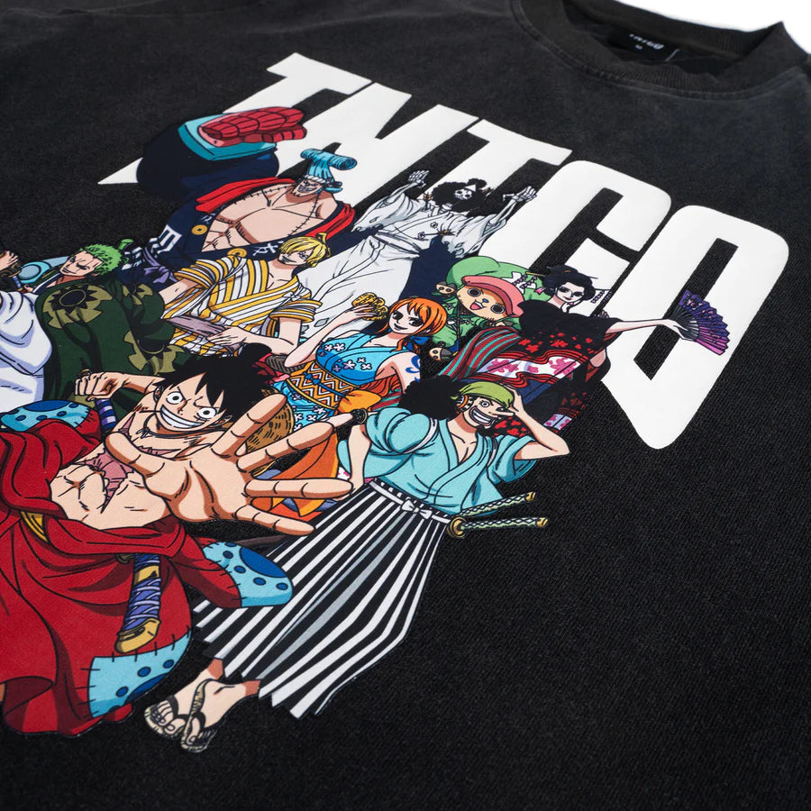 TNTCO x OnePiece Stoned Wash OP Tee Black