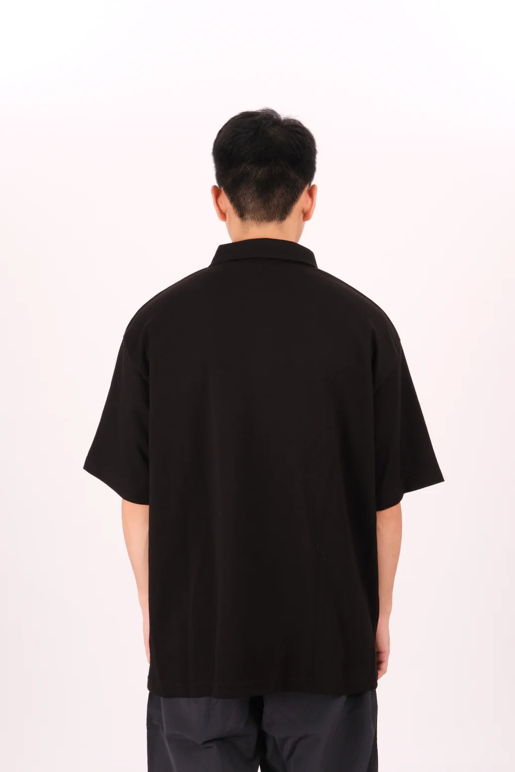 Aegis | Oversized Polo Tee Black