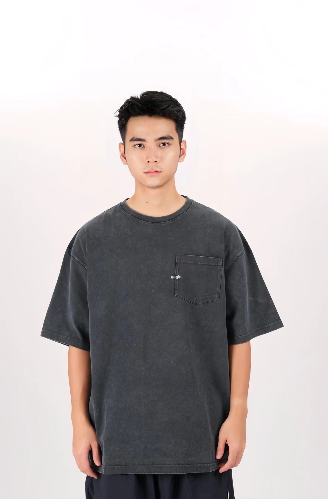 Aegis | Washed Pocket Tee Black