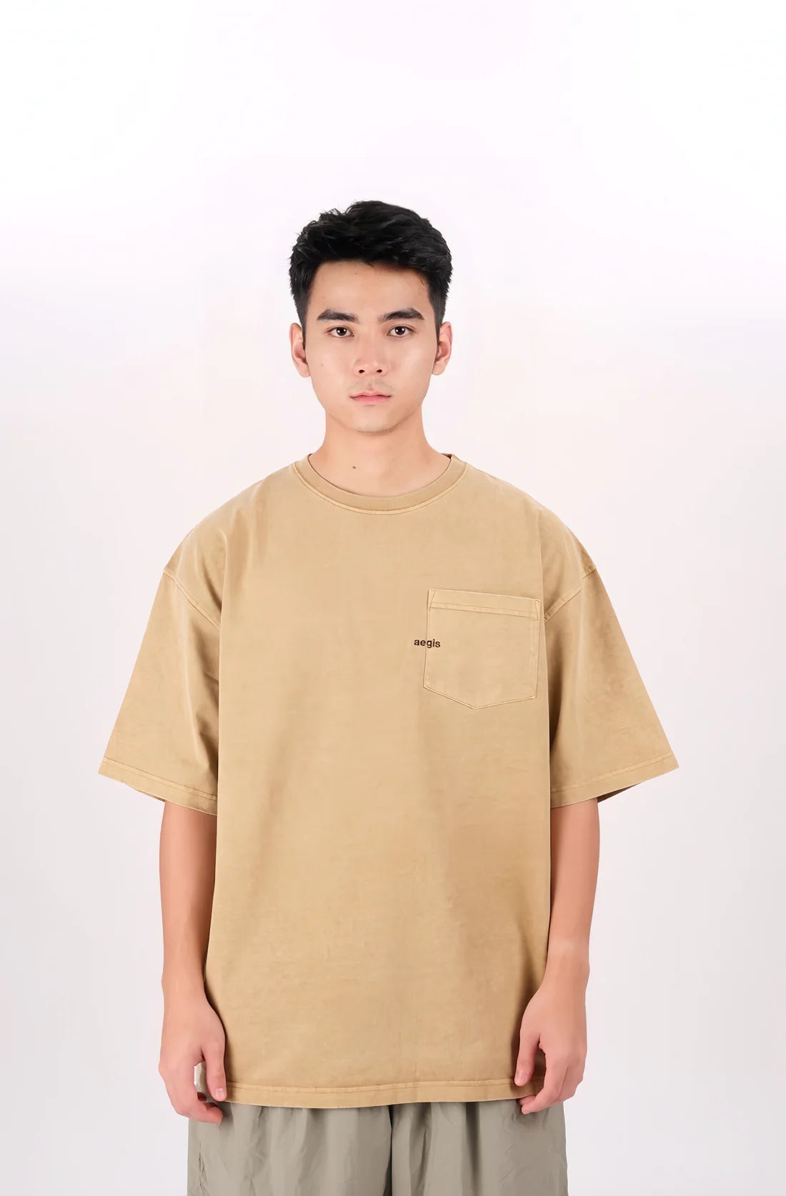 Aegis | Washed Pocket Tee Tan