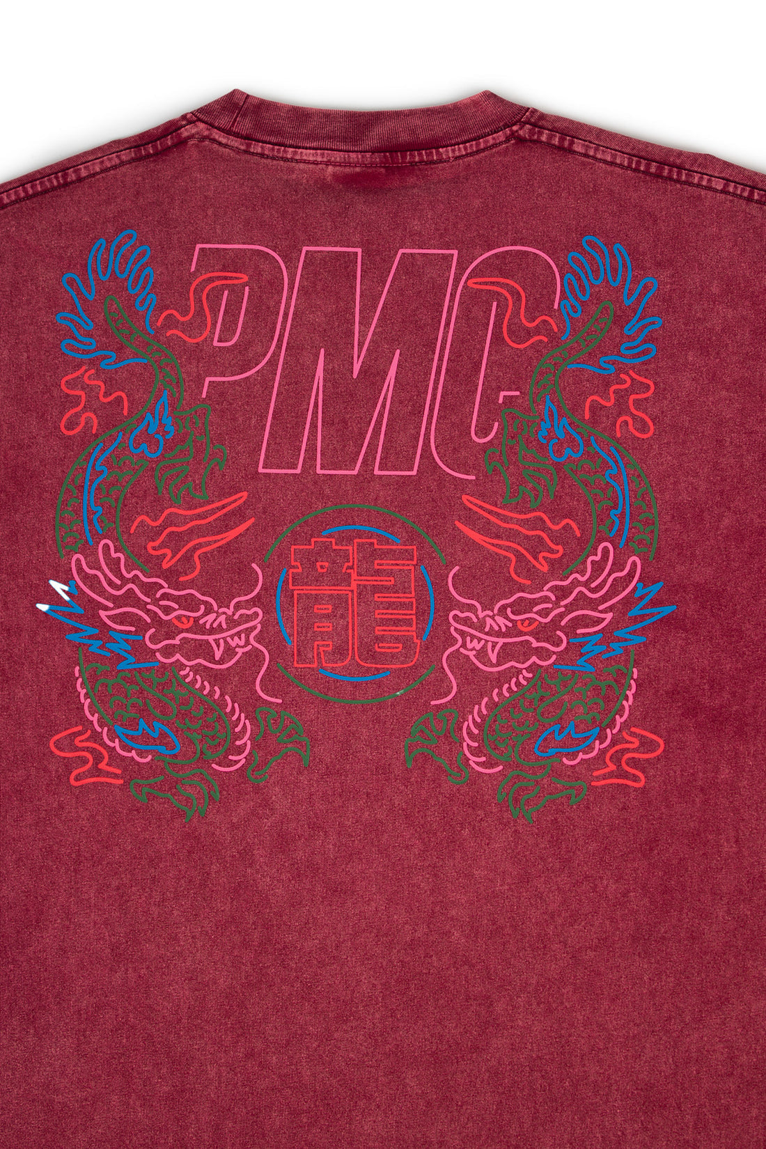 PMC | Neon Dragon Stone Washed Tee Red