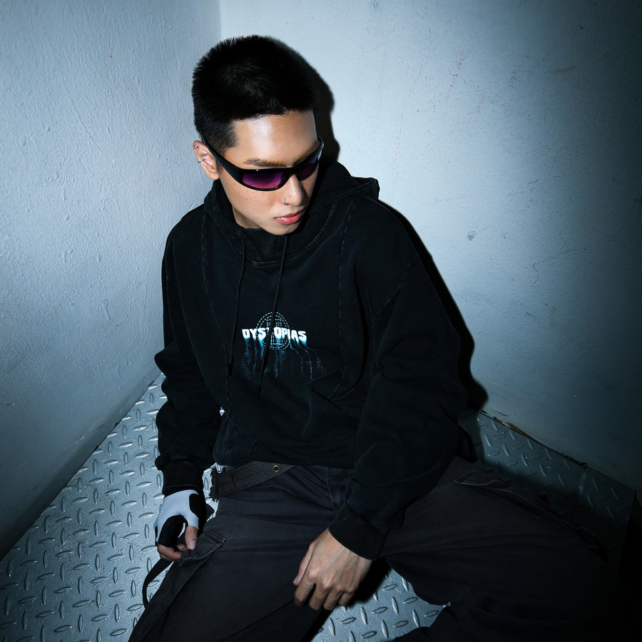 TNTCO | Stoned Wash DYS Hooded Sweatshirt Black !