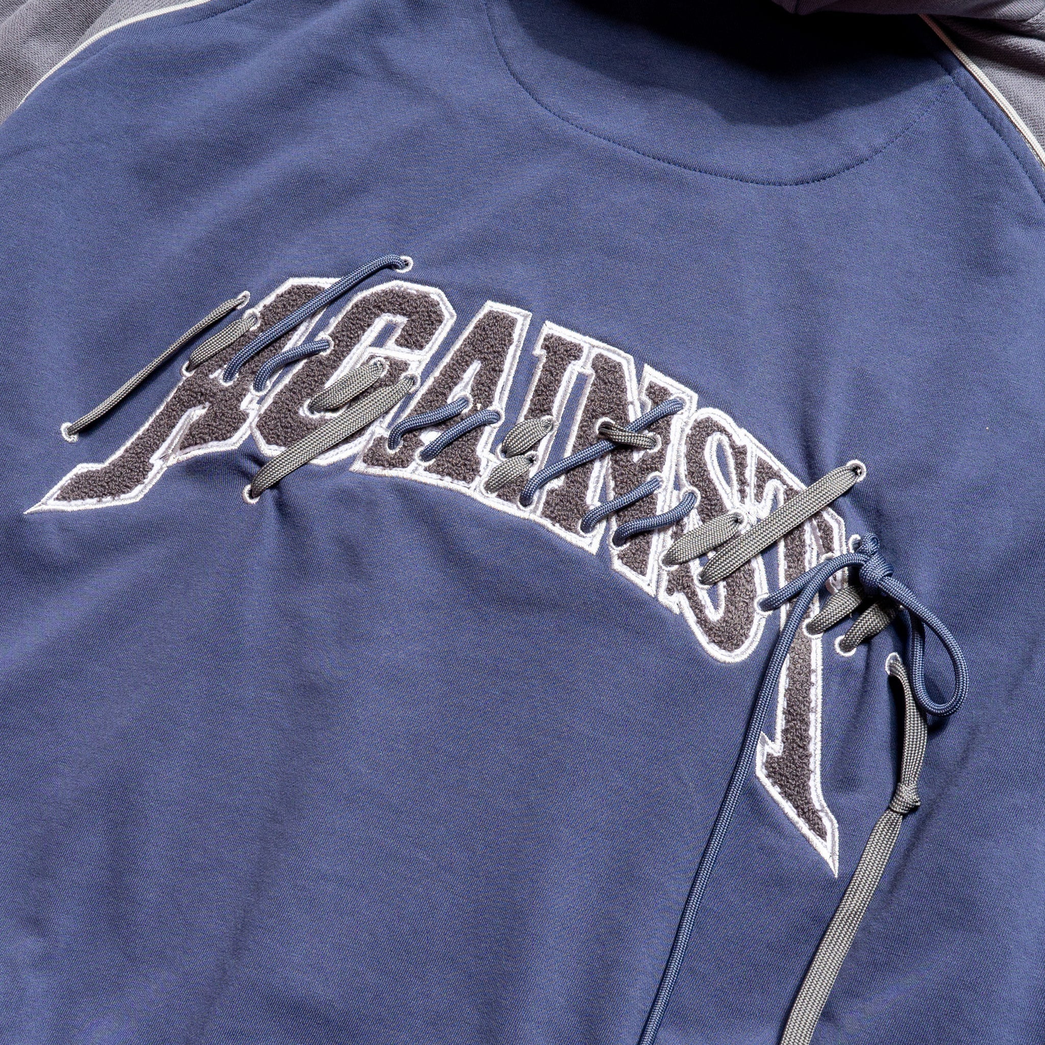 Against Lab | abp. Double Hood Hoodie Navy/Grey