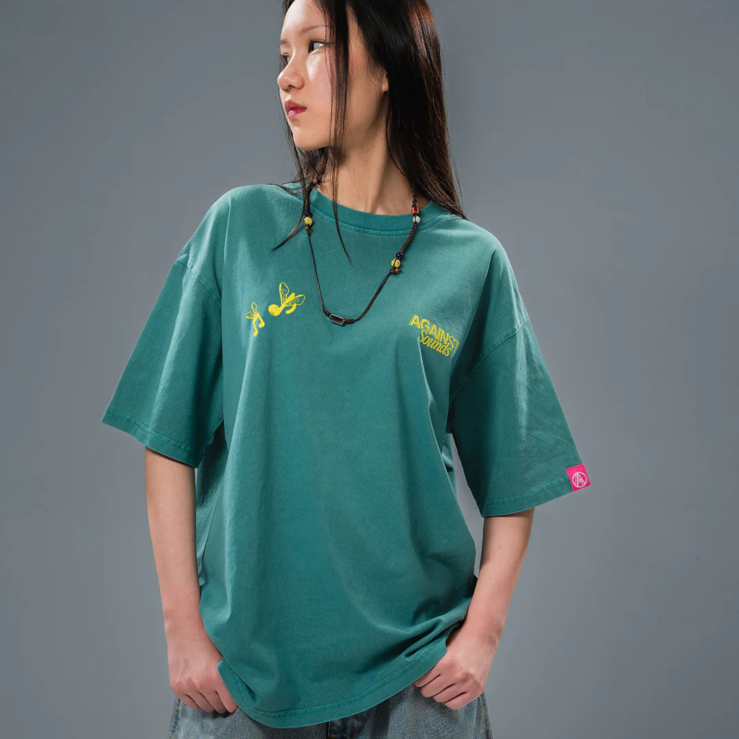 Against Lab | Washed Sound System Tee Green