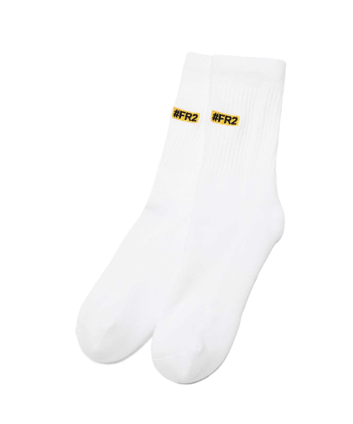 FR2 | Yellow Box Logo Socks White