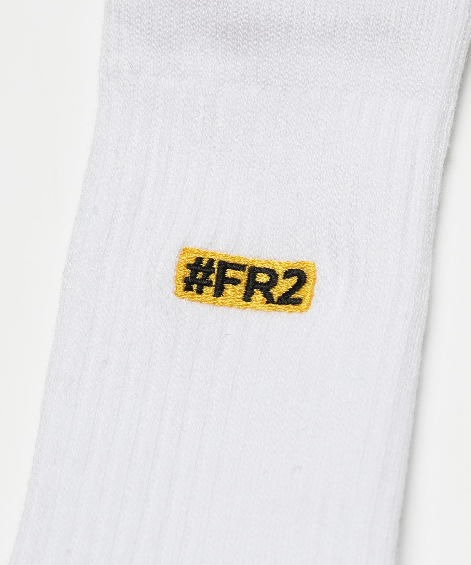 FR2 | Yellow Box Logo Socks White