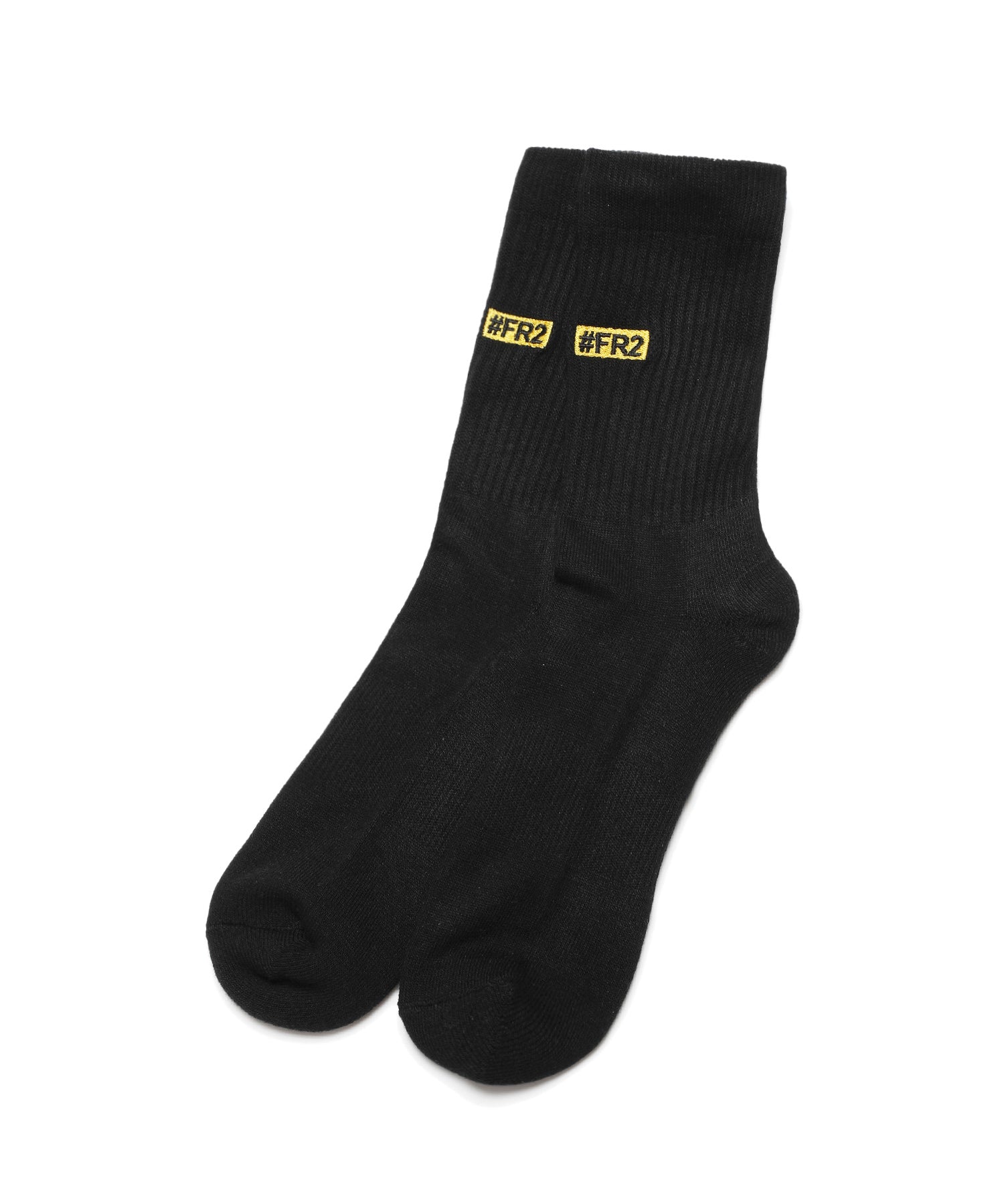 FR2 | Yellow Box Logo Socks Black