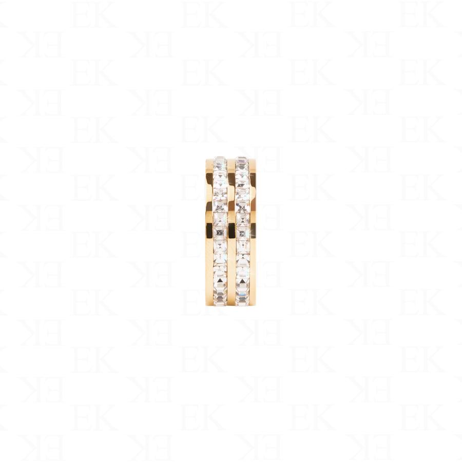 Double Iced Out Band Ring Gold