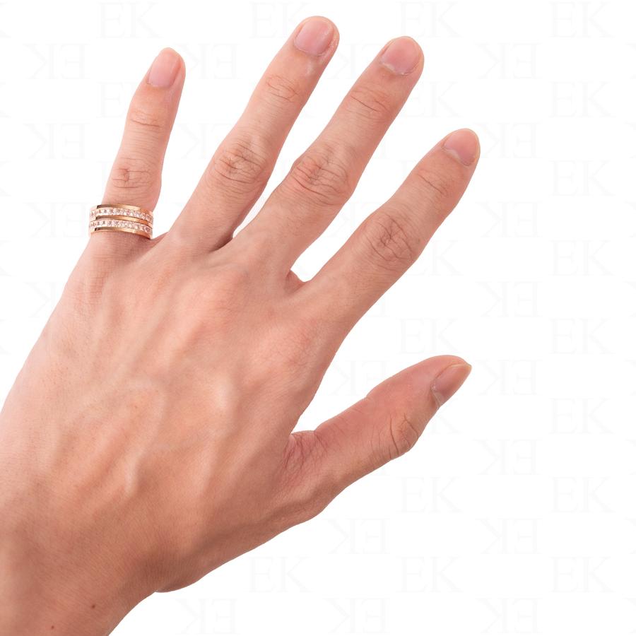 Double Iced Out Band Rose Gold