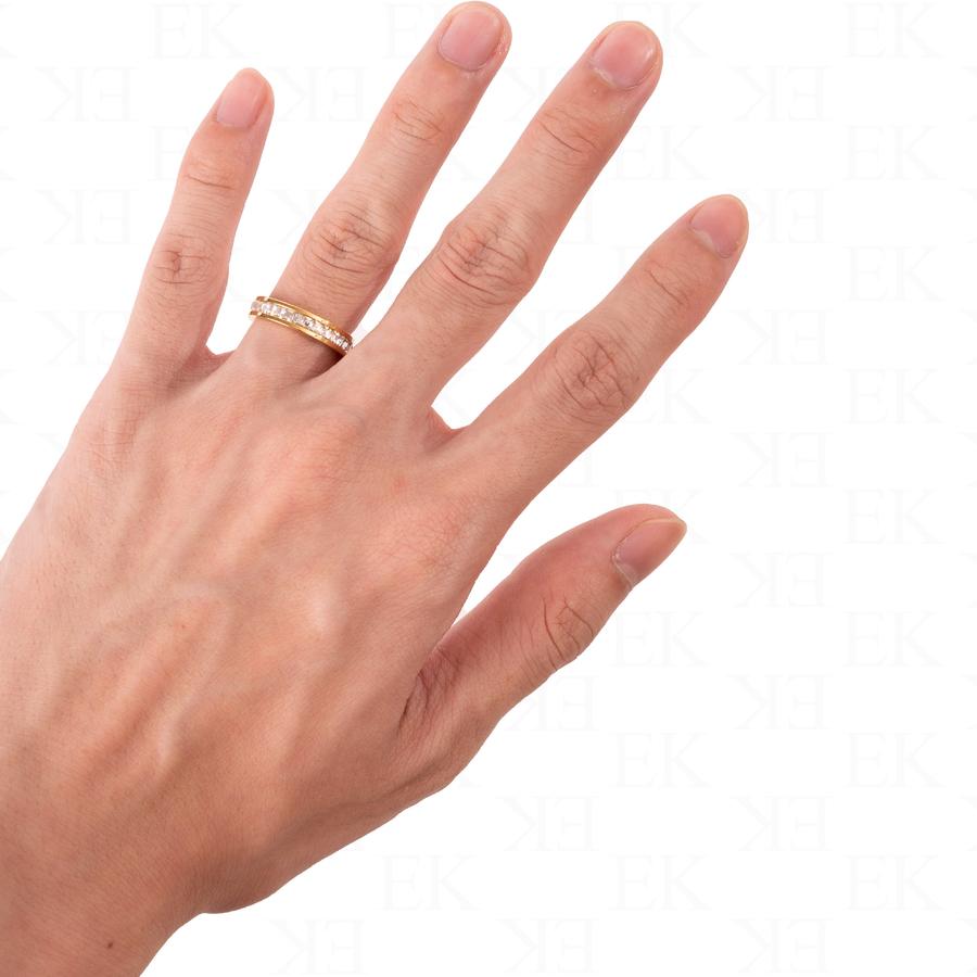 Single Iced Out Band Ring Gold