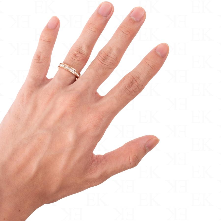 Single Iced Out Band Rose Gold