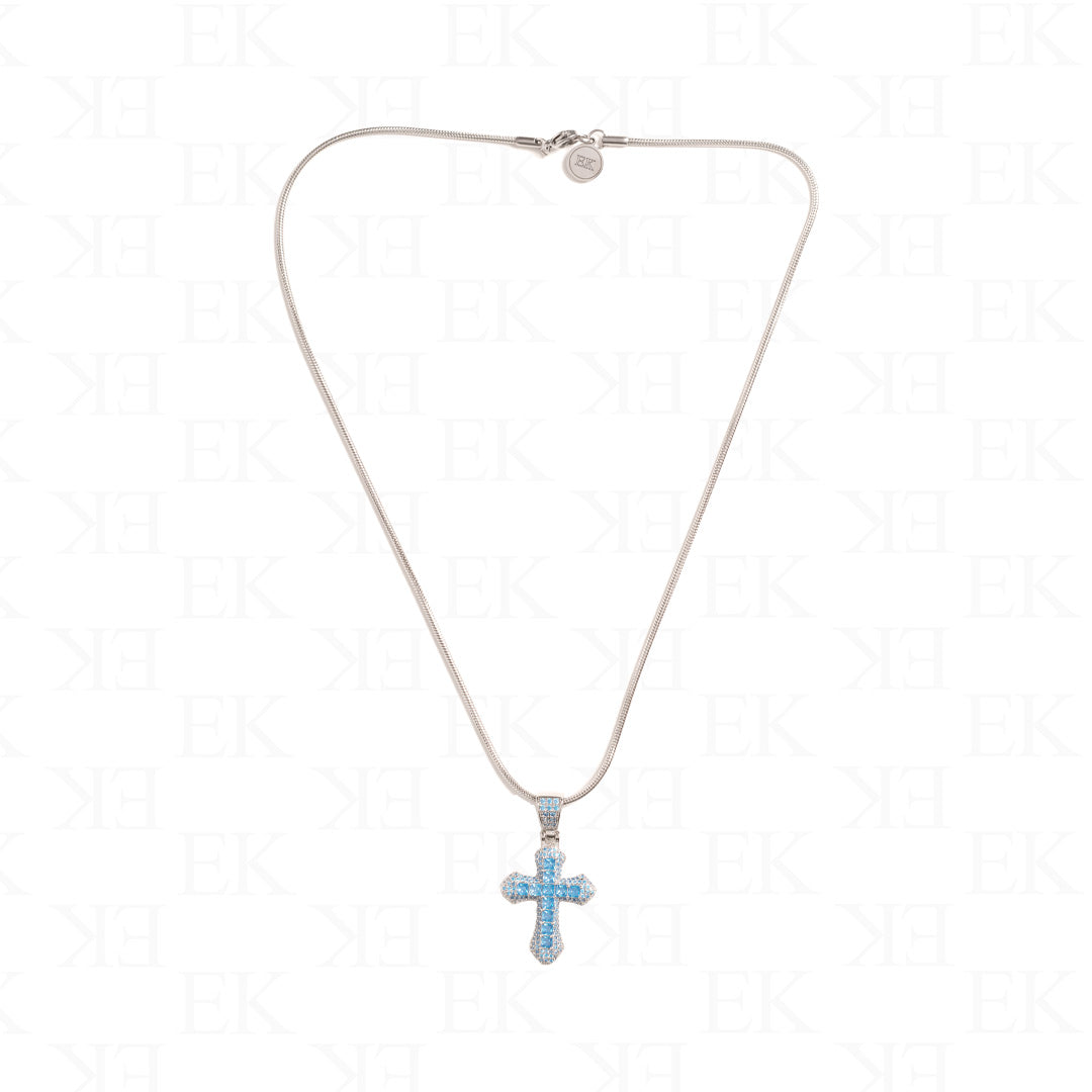 EK | Infinite Cross Necklace Blue