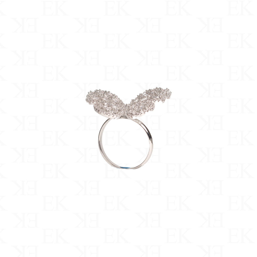 EK | Emerald Butterfly Ring Silver