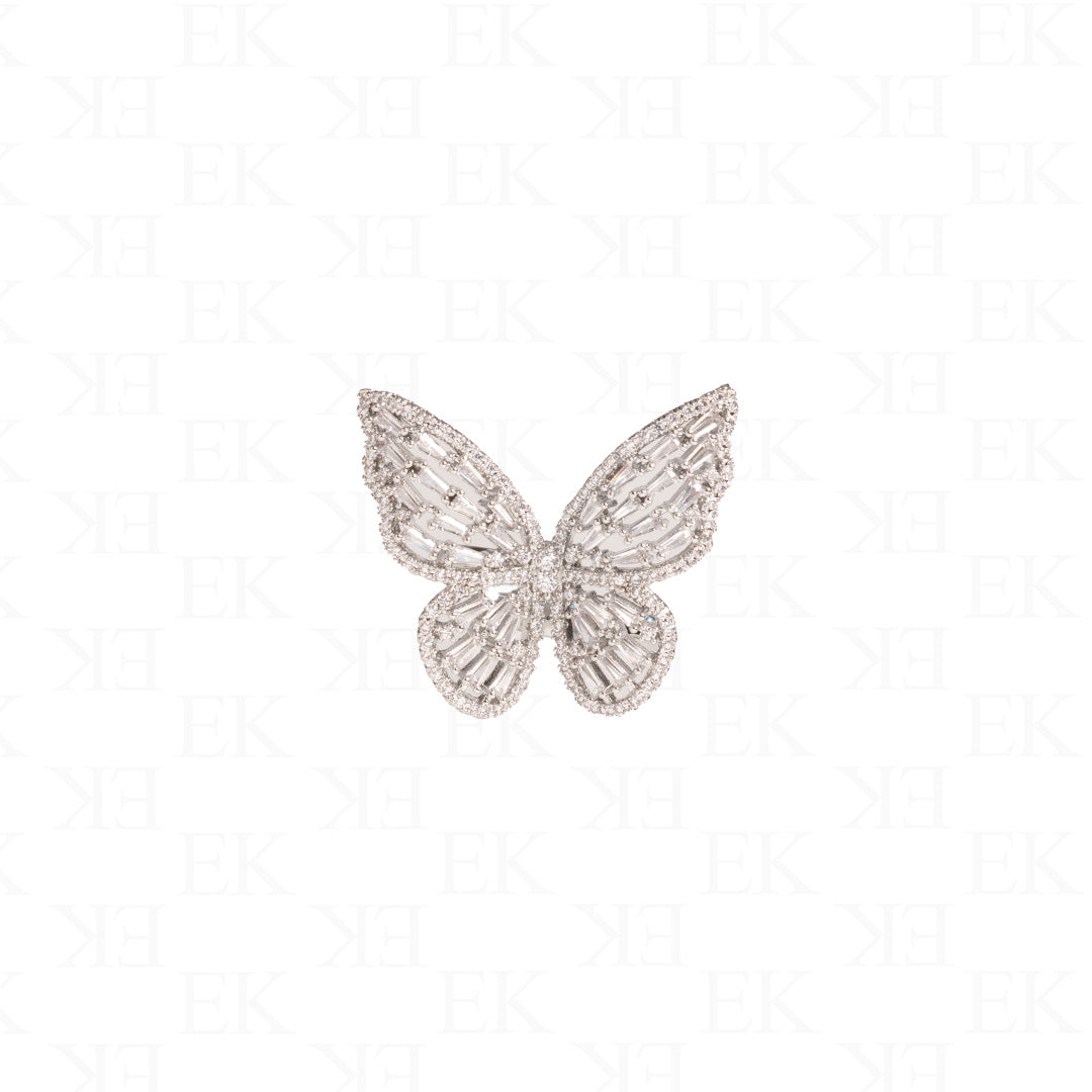 EK | Emerald Butterfly Ring Silver