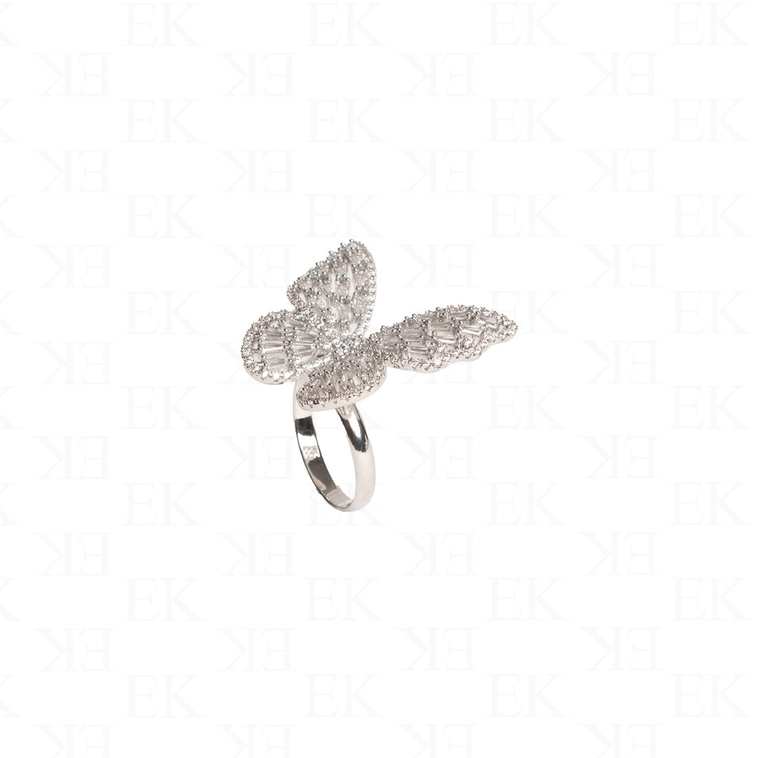 EK | Emerald Butterfly Ring Silver