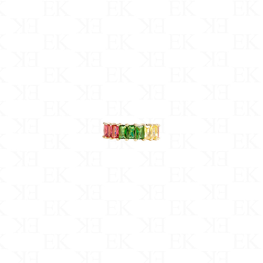 Mini Baguette Rainbow Ring Gold