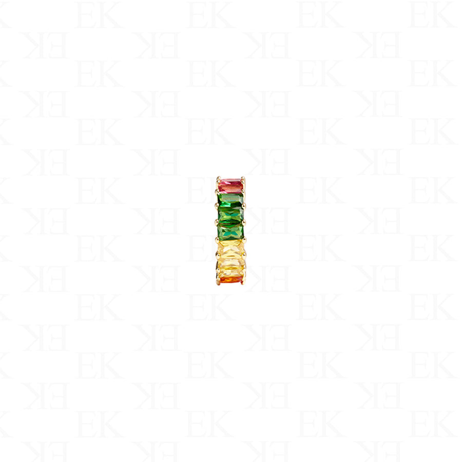 Mini Baguette Rainbow Ring Gold