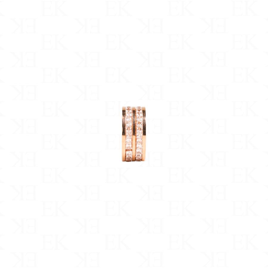 Double Iced Out Band Rose Gold