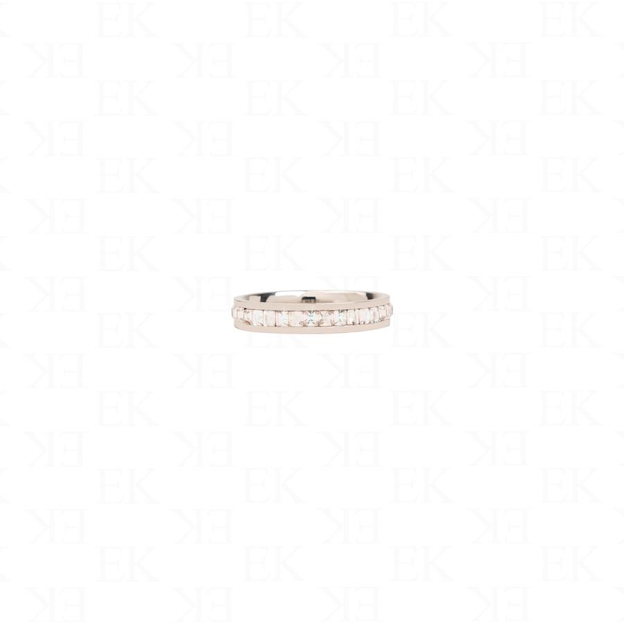 Single Iced Out Band Ring Silver