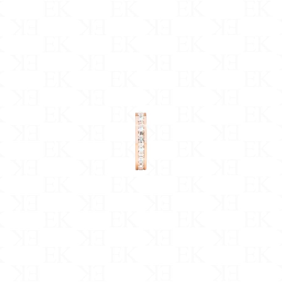 Single Iced Out Band Rose Gold