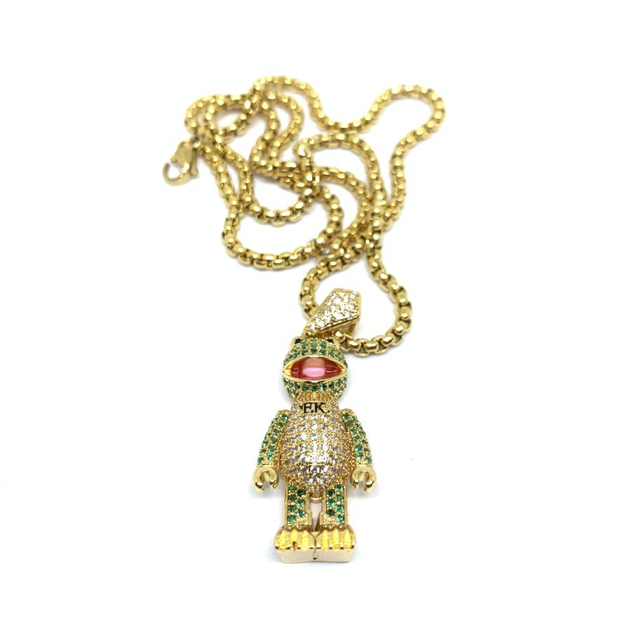 Kermit Iced Out Necklace Gold
