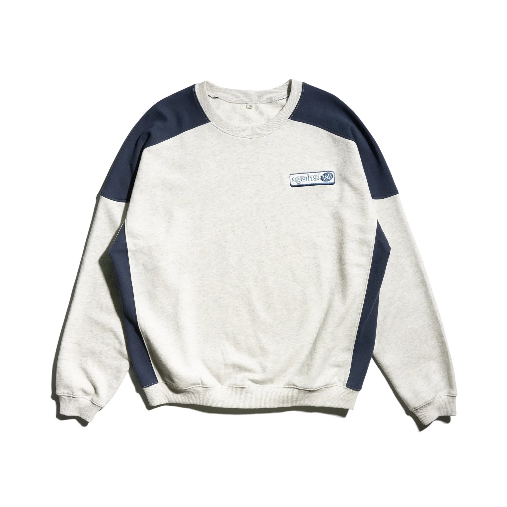 Against Lab | Two-Tone Panel Sweater Grey !