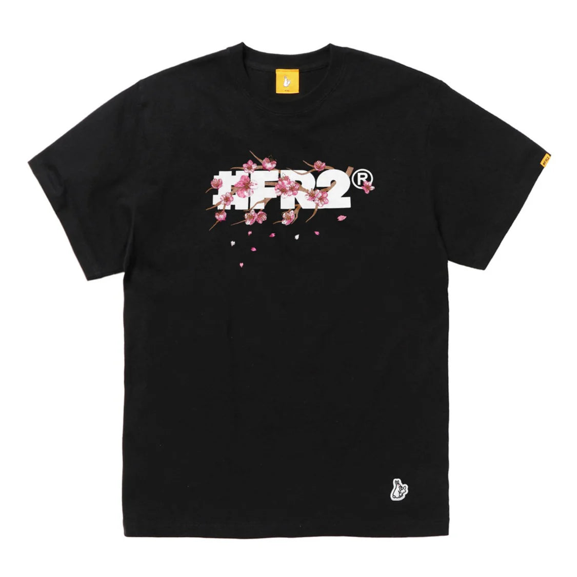 FRC3132 Sakura Embroidery #FR2 Logo Tee Black