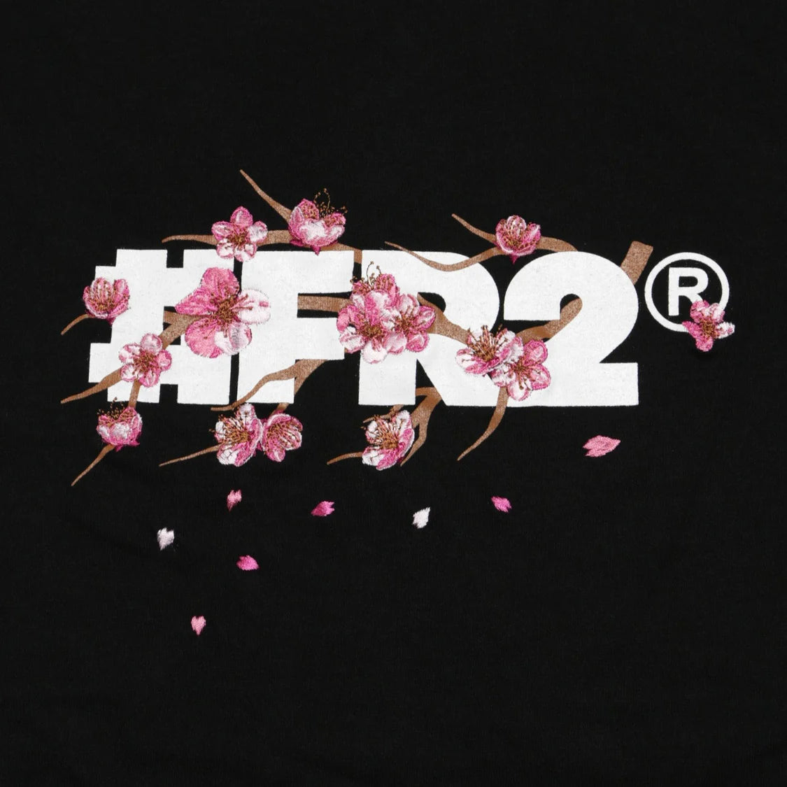 FRC3132 Sakura Embroidery #FR2 Logo Tee Black