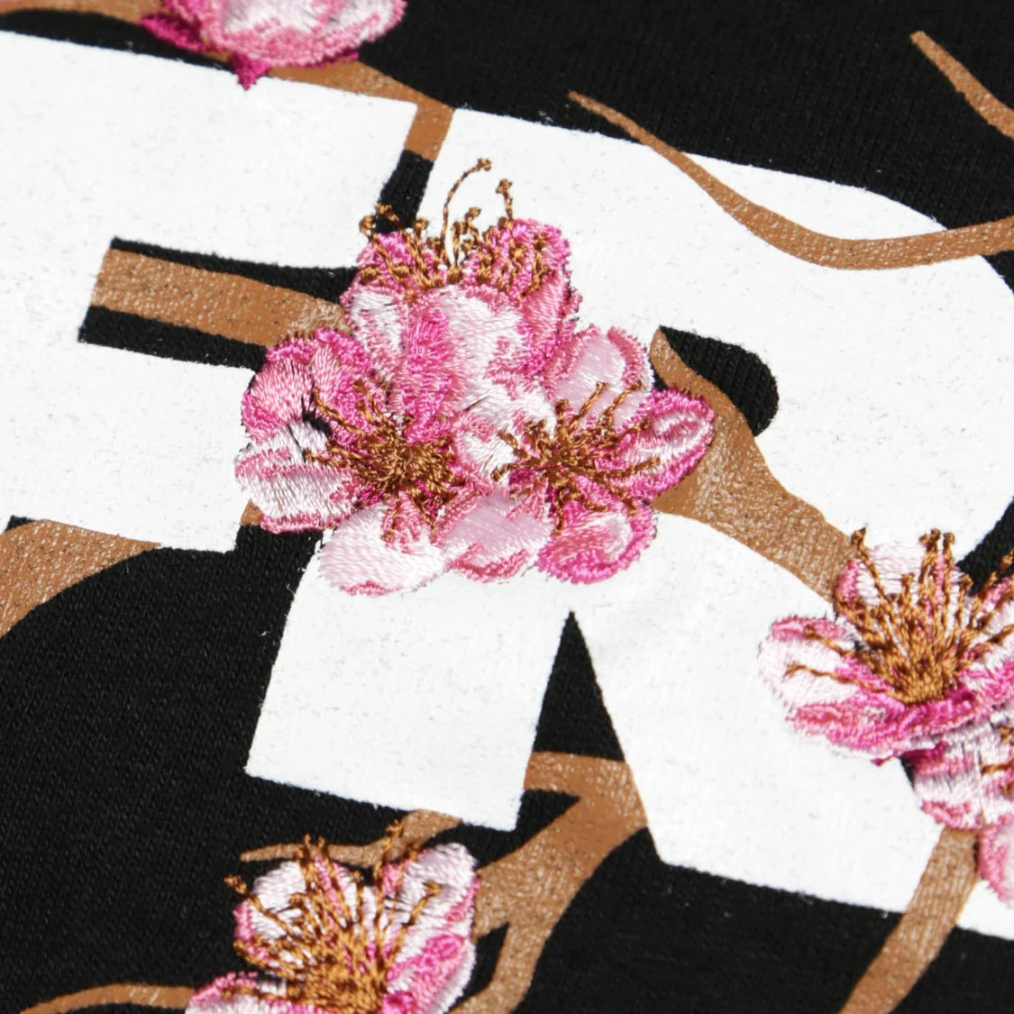 FRC3132 Sakura Embroidery #FR2 Logo Tee Black