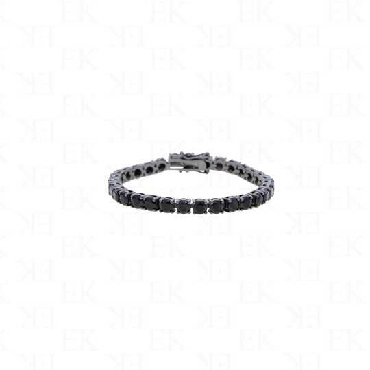 EK | Glass Stone Tenez Bracelet Black