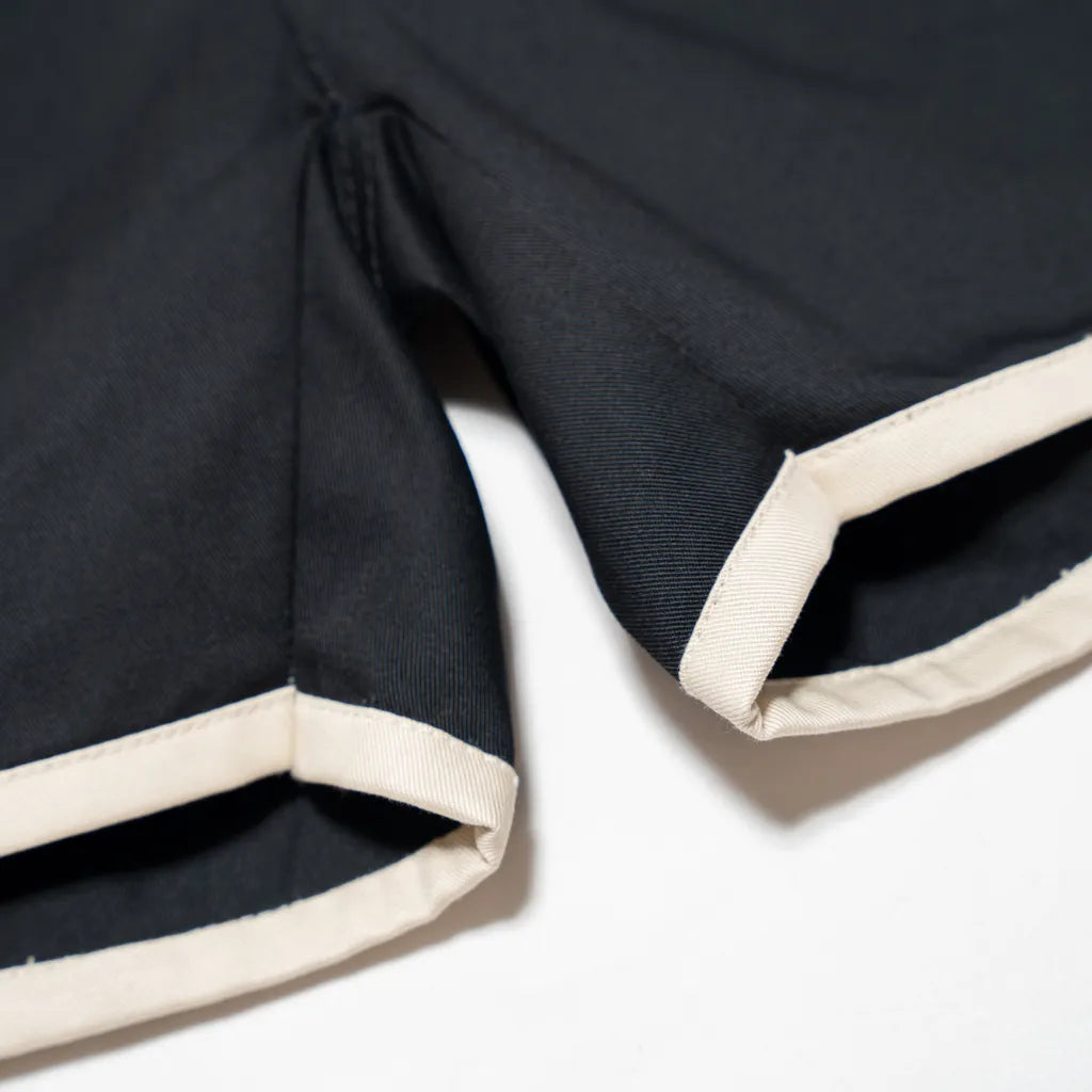 ATTN | Contrasting Trim Track Shorts Black Beige