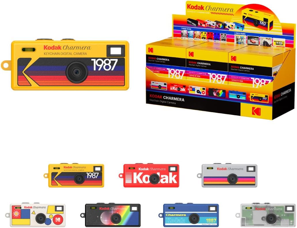 Kodak CHARMERA Keychain Mini Digital Camera Collectable Blind Box Single Box (1PC) + 32GB Kodak SD + OTG Card Reader