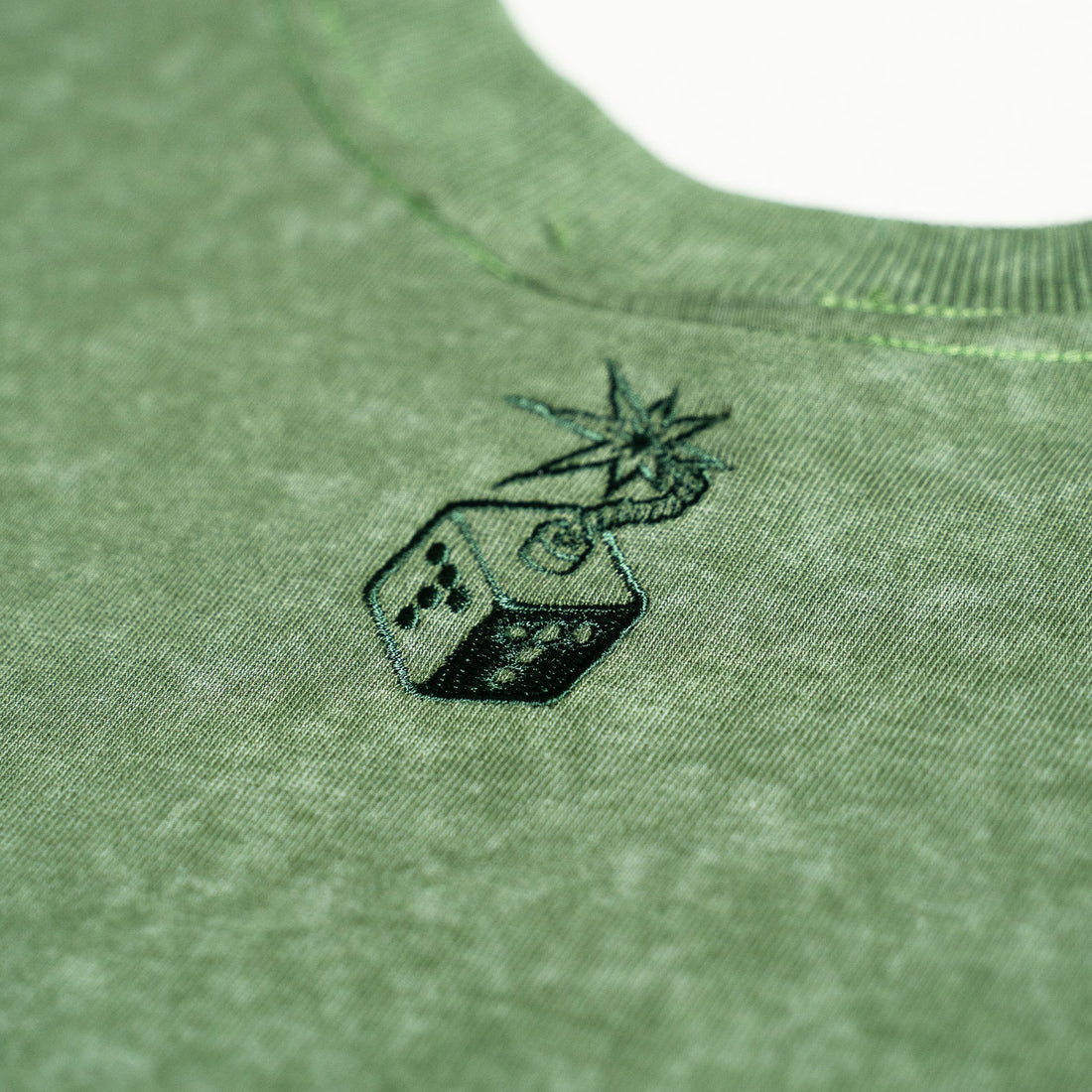 Acid Washed Logo Tee Green