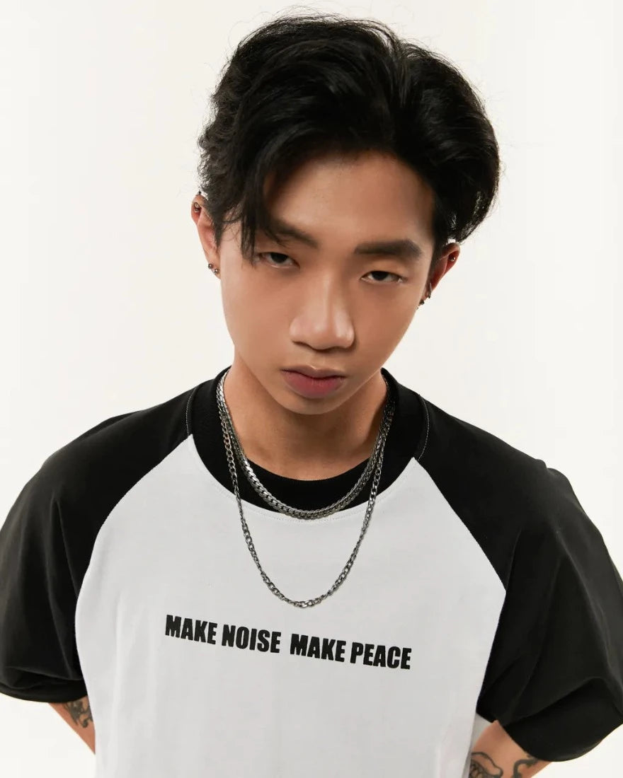 ATTN | Make Noise Make Peace Raglan Tee Black