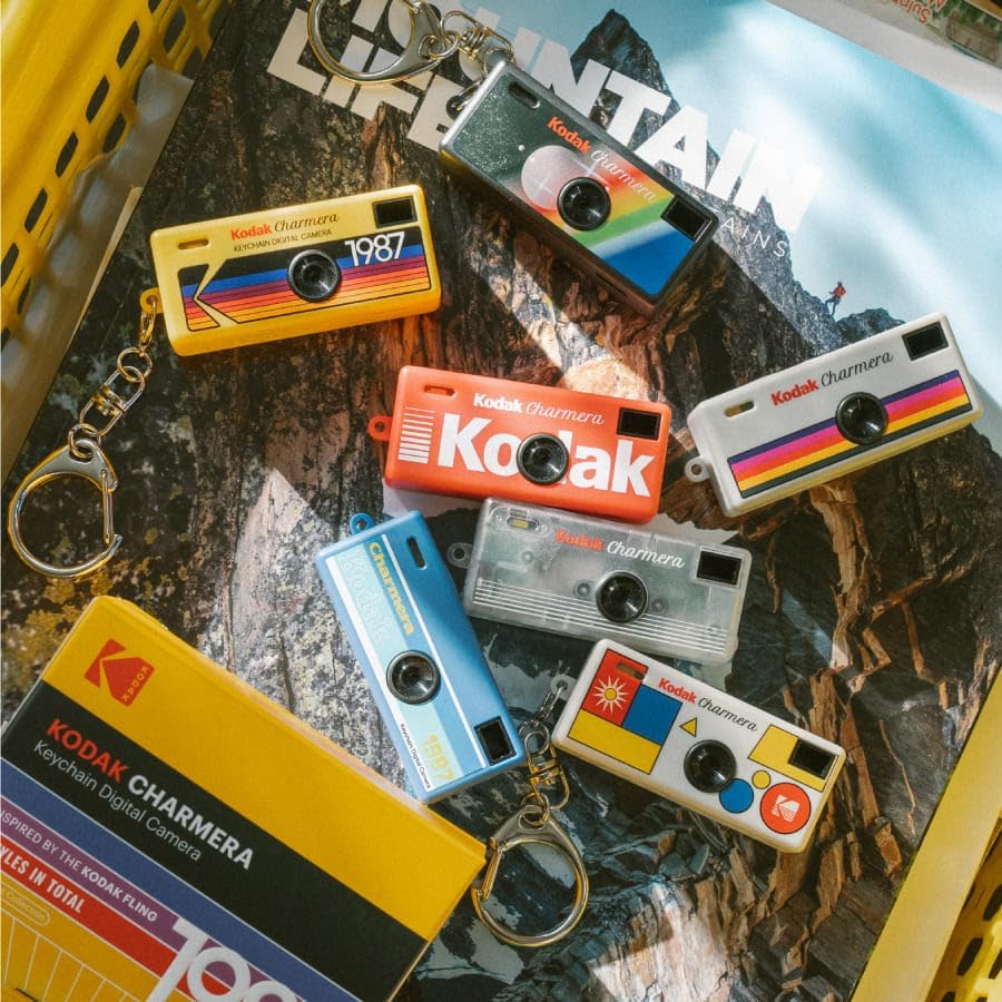 Kodak CHARMERA Keychain Mini Digital Camera Collectable Blind Box Single Box (1PC) + 32GB Kodak SD + OTG Card Reader