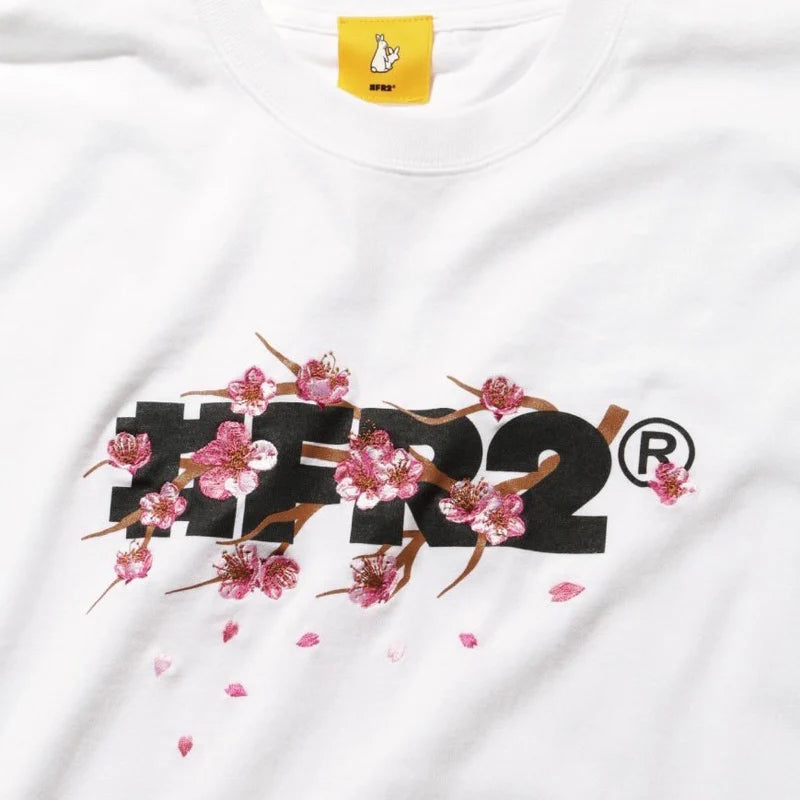 FRC3132 Sakura Embroidery #FR2 Logo Tee White