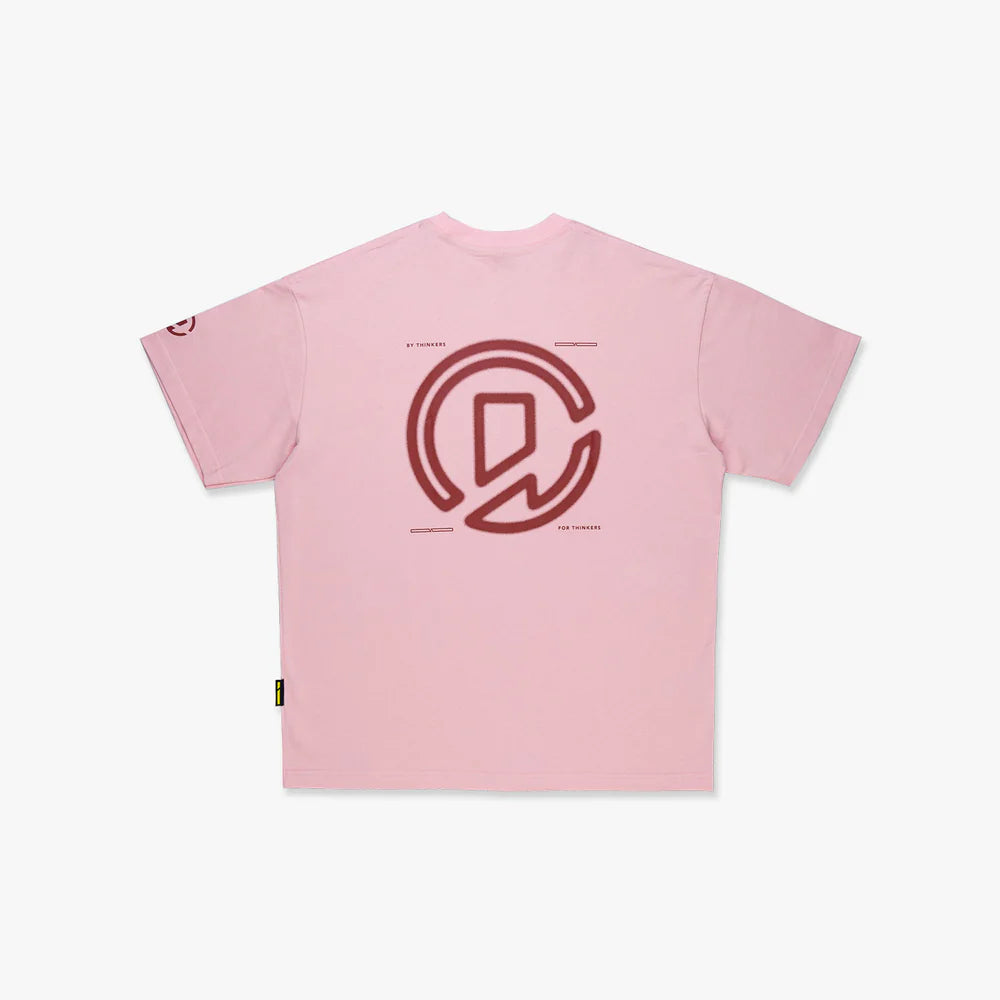 Dr Mister | Fuzzy Logo Broad Tee Beige Pink