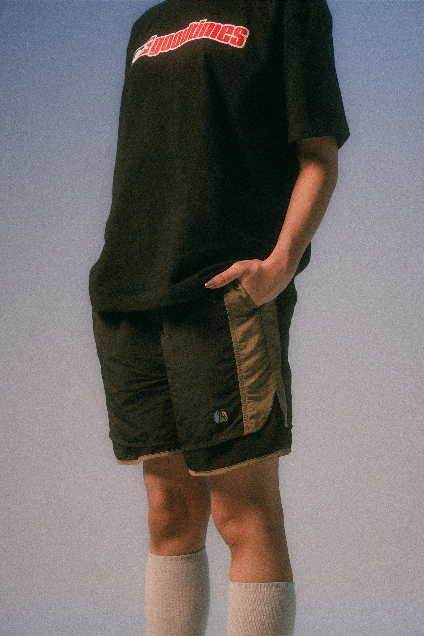 Against Lab | 5' Easy Layered Shorts Black