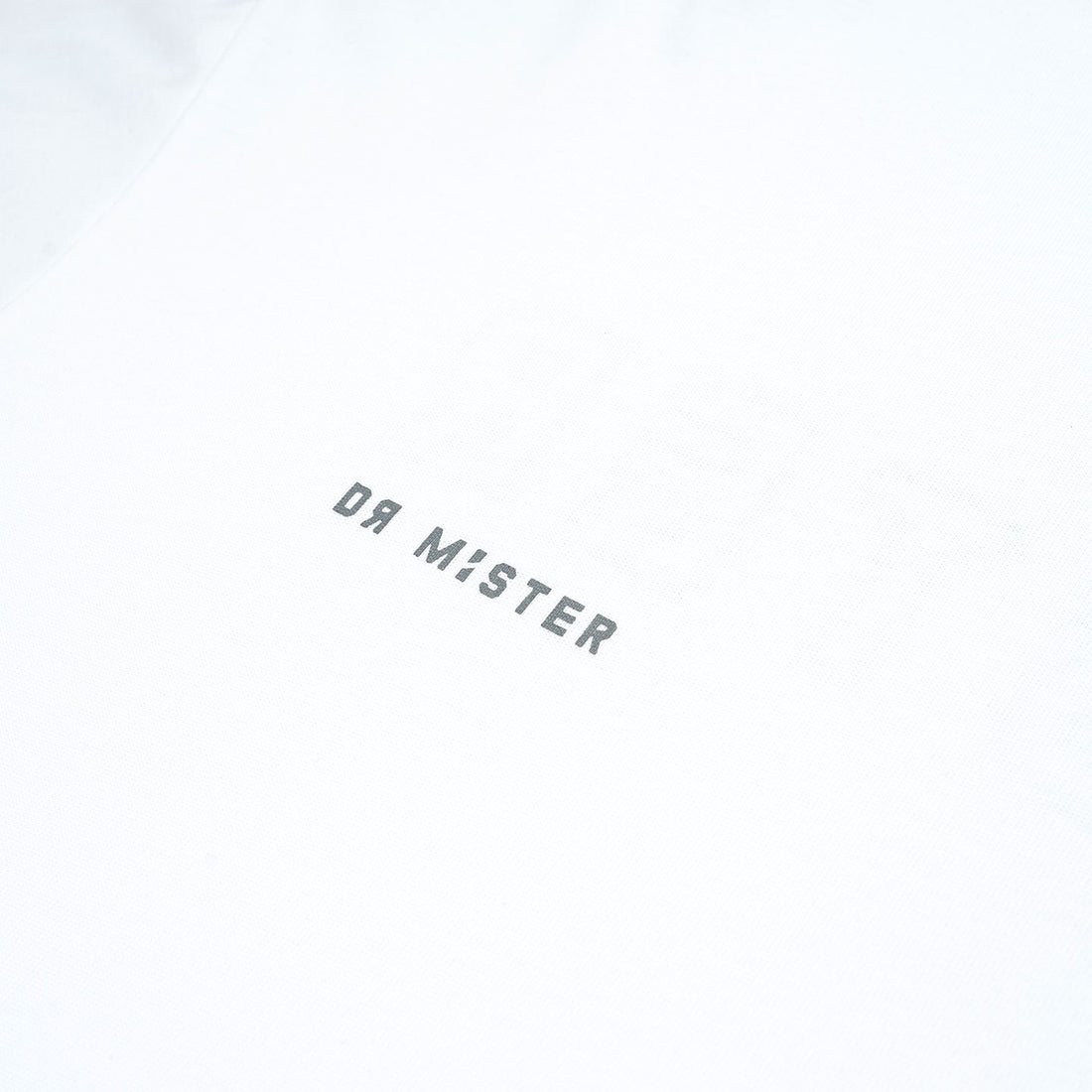 Dr Mister | Outline Logo Broad Tee White