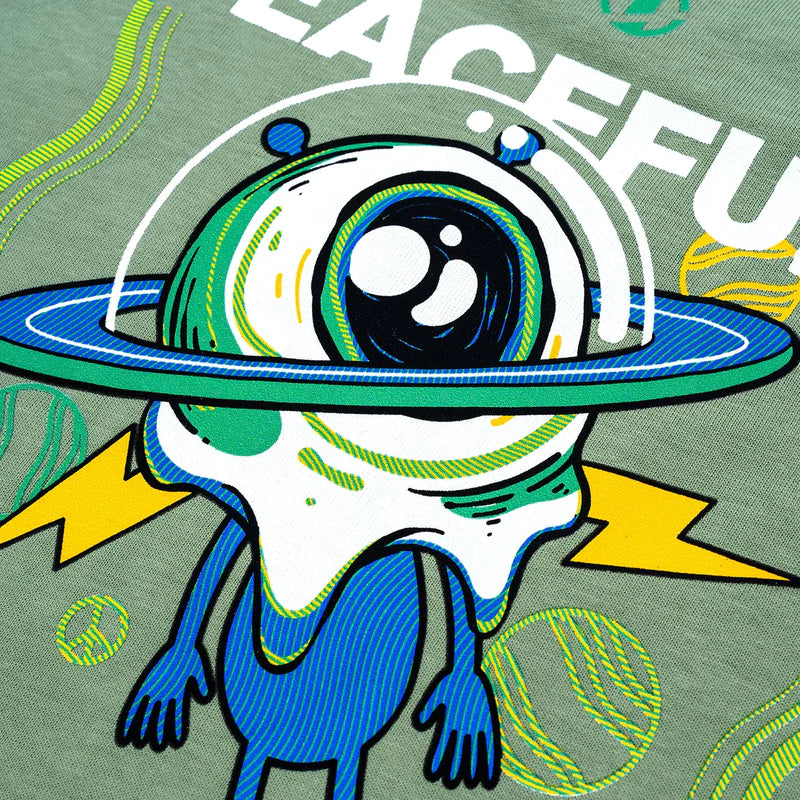 Dr Mister | Spaced Out Broad Tee Moss Green
