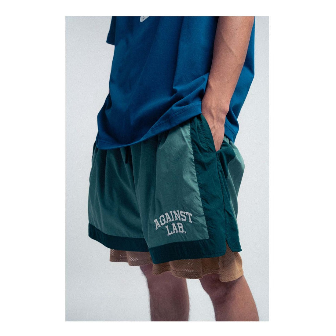 Against Lab | Varsity Layered Shorts Green