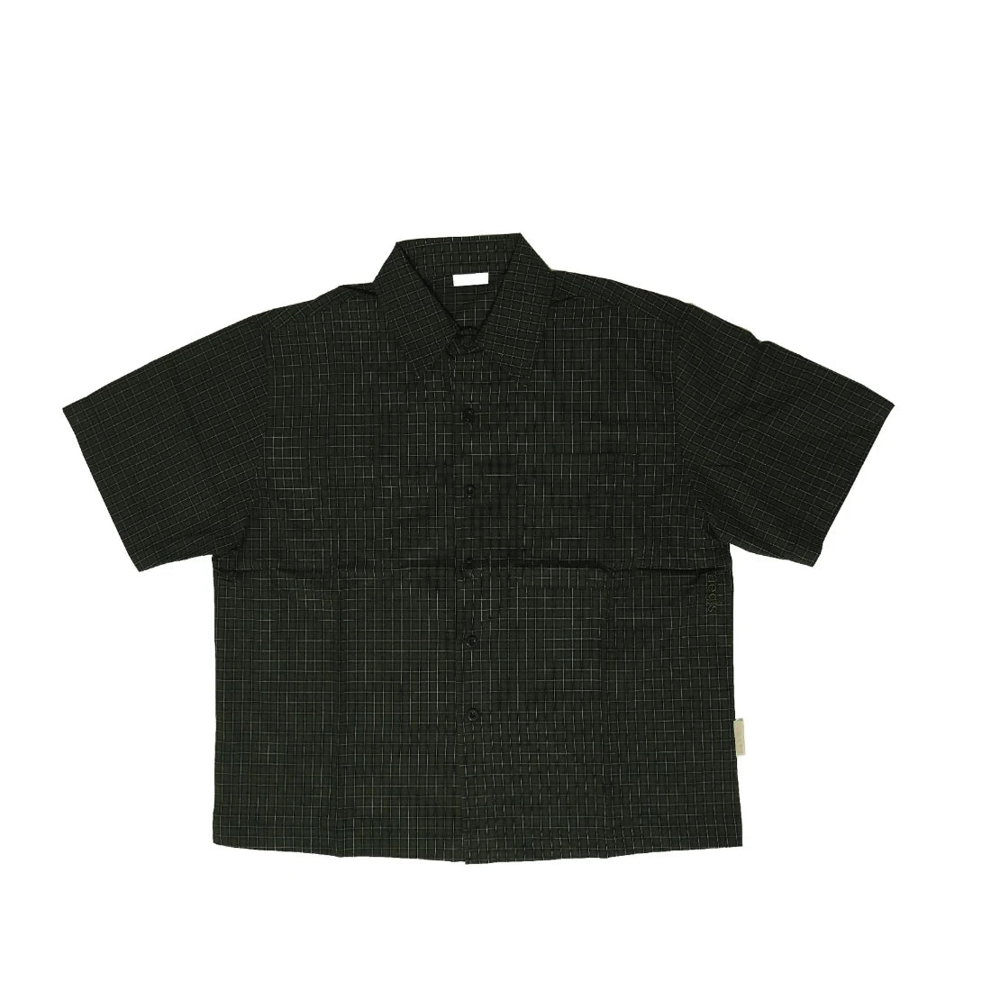 Crop Checkered Shirt Black