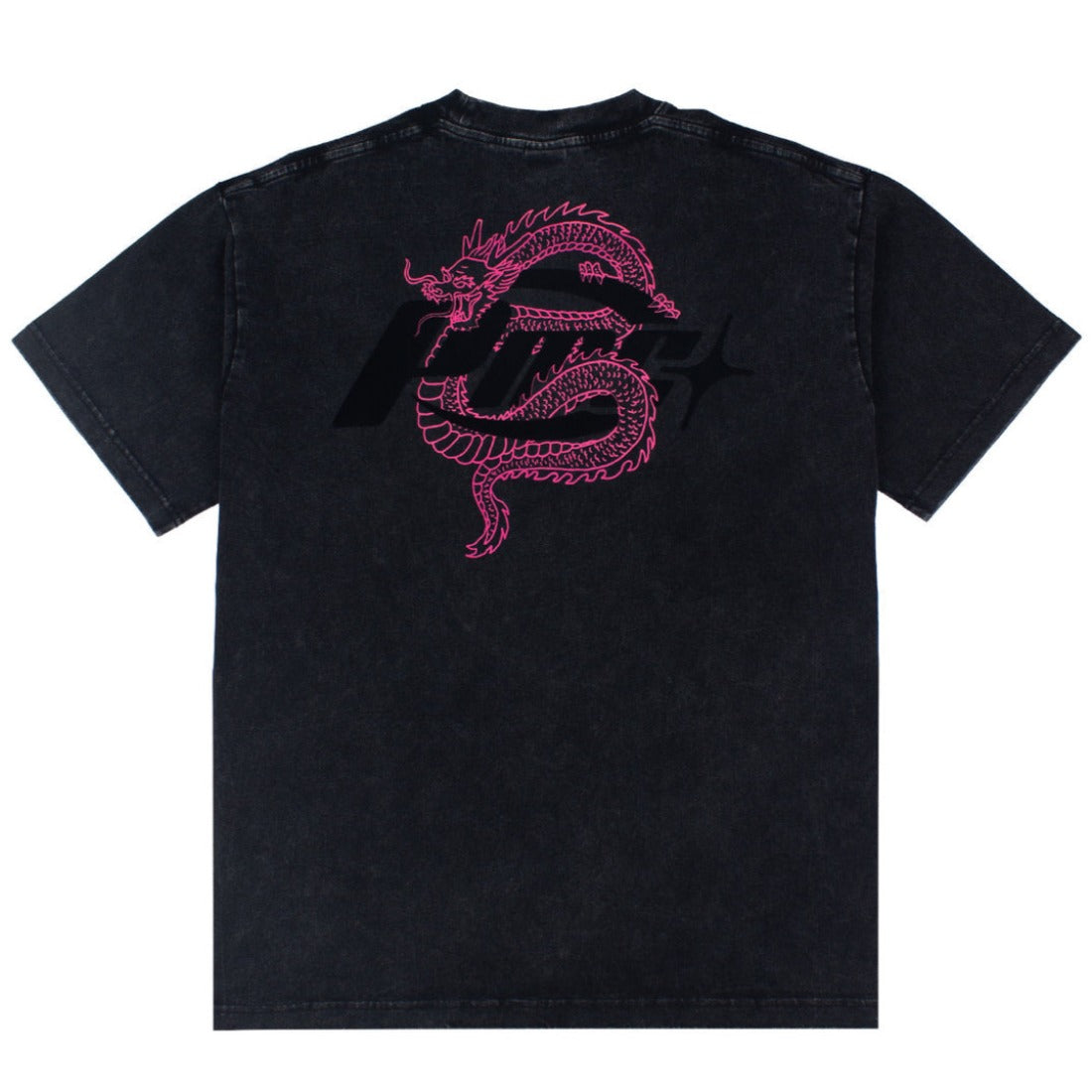 PMC | Y2K Neon Dragon Stone Washed Tee Black