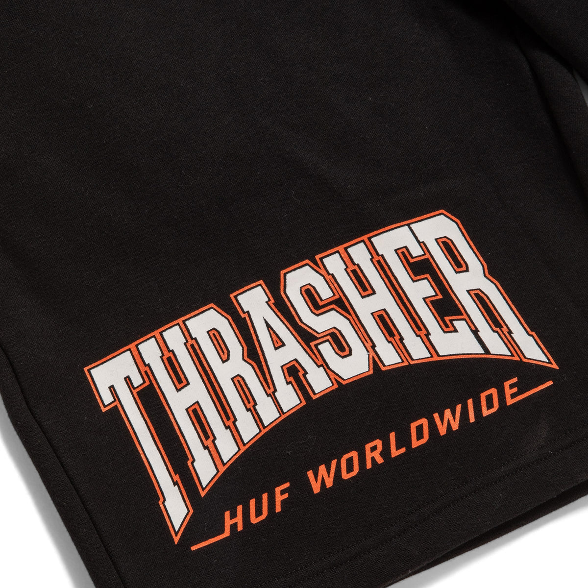 HUF x Thrasher Deep Drive Fleece Shorts Black