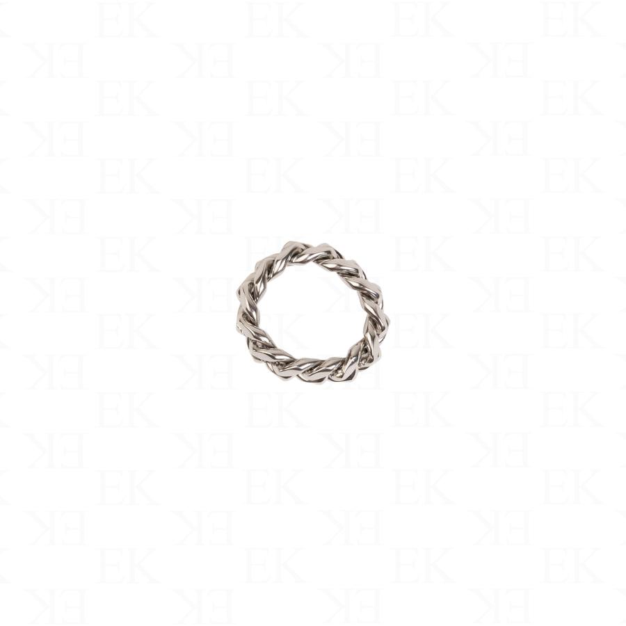 EK | Steel Cuban Ring Silver